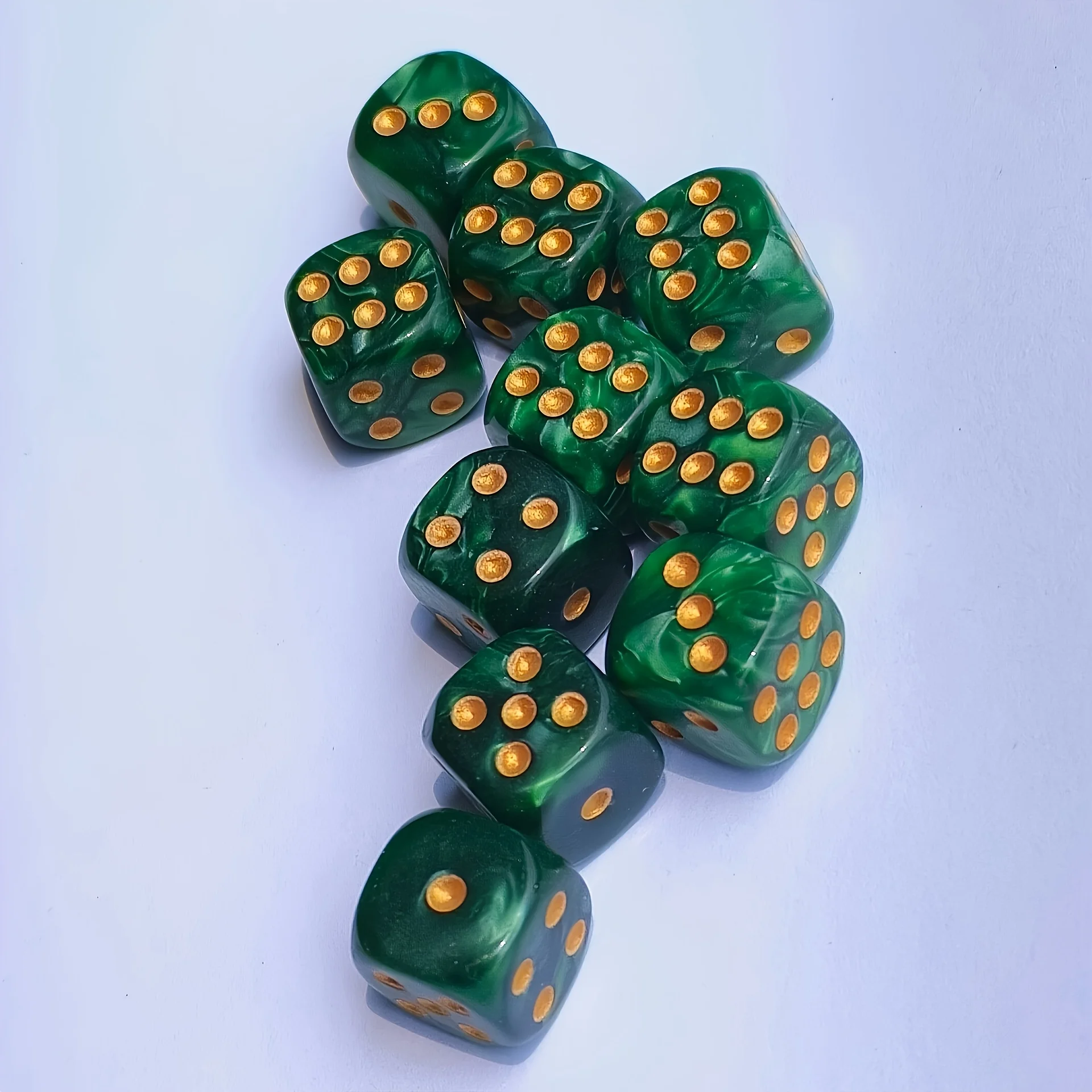 10Pcs 12mm Pearl Swirl D6 Dice - Tablet Gaming Accessories review and price