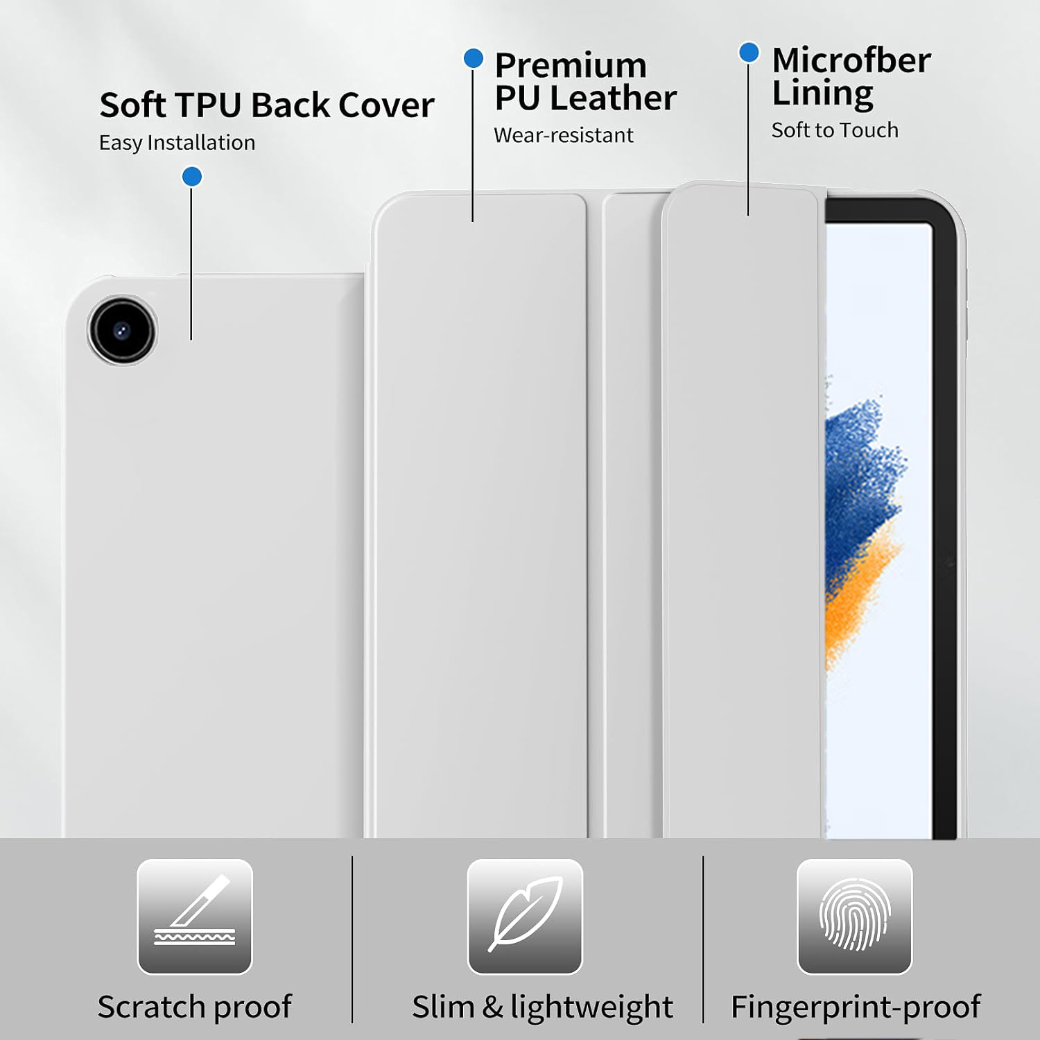 Tri-fold Flip Case For Samsung - Samsung Tablet With Accessories review and price