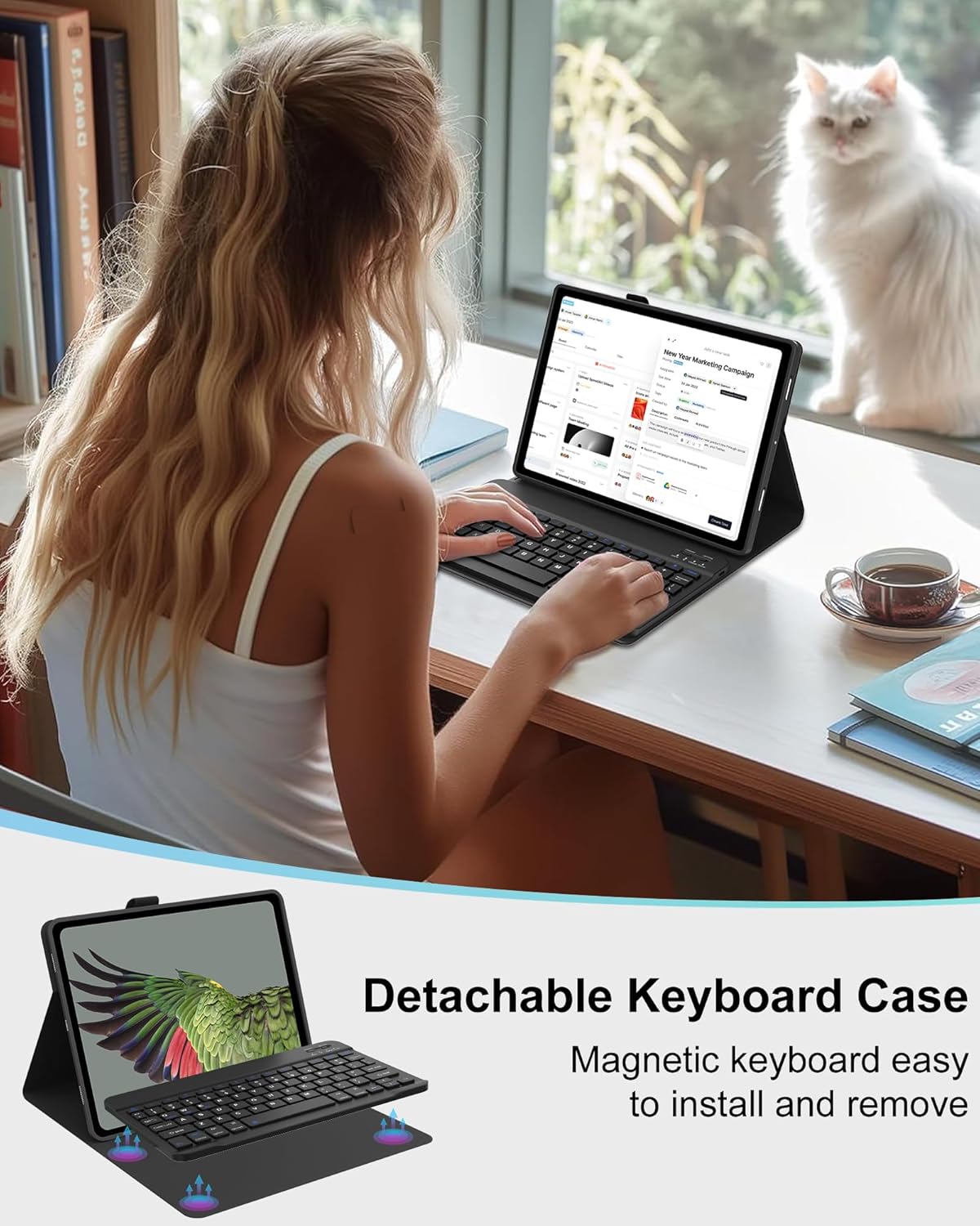 Detachable Round Keycap Blueto - Samsung Tablet Keyboard Accessories review and price